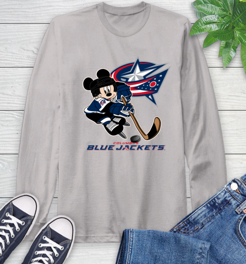 NHL Columbus Blue Jackets Mickey Mouse Disney Hockey T Shirt Long Sleeve T-Shirt 12