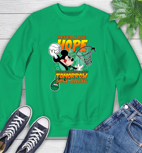 Boston Celtics NBA Basketball Mickey Disney Never Lose Hope Sweatshirt 7