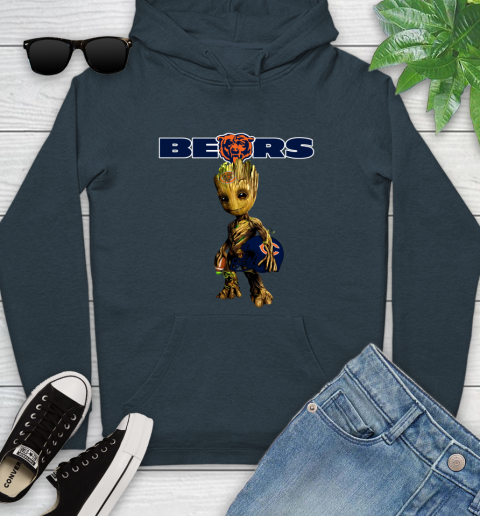 Chicago Bears NFL Football Groot Marvel Guardians Of The Galaxy Youth Hoodie 8