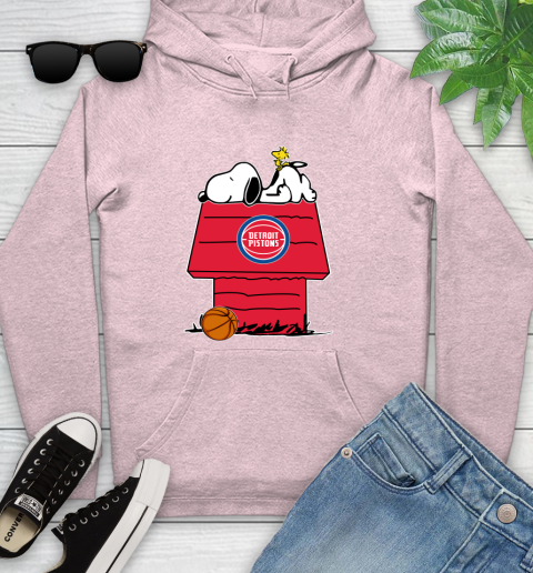 Detroit Pistons NBA Basketball Snoopy Woodstock The Peanuts Movie Youth Hoodie 10