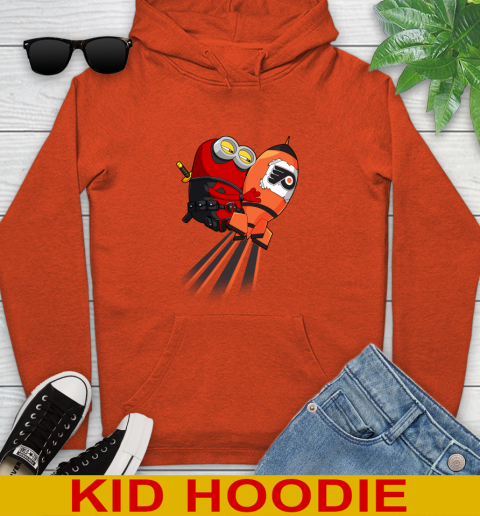 NHL Hockey Philadelphia Flyers Deadpool Minion Marvel Shirt Youth Hoodie 4