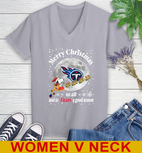 Tennessee Titans Merry Christmas To All And To Titans A Good Season NFL Football Sports Women's V-Neck T-Shirt 4