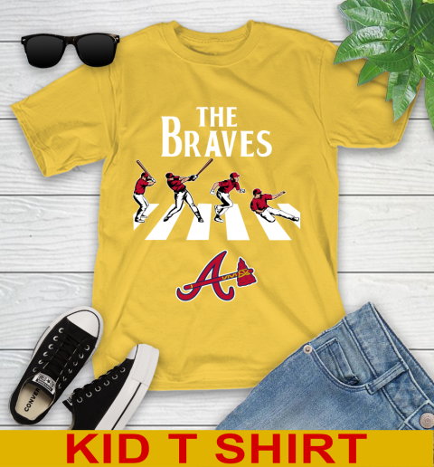 MLB Baseball Atlanta Braves The Beatles Rock Band Shirt Women's V-Neck T- Shirt