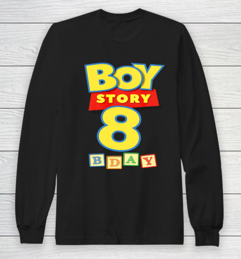 Toy Blocks Boy Story 8 Year Old Birthday Long Sleeve T-Shirt