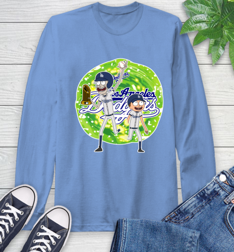 MLB Los Angeles Dodgers Rick And Morty Commissioner's Trophy Baseball Sports Long Sleeve T-Shirt 11