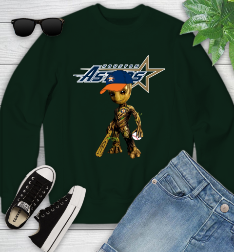 MLB Houston Astros Groot Guardians Of The Galaxy Baseball Youth Sweatshirt 10