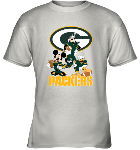 Mickey Donald Goofy The Three Green Bay Packers Football Youth T-Shirt