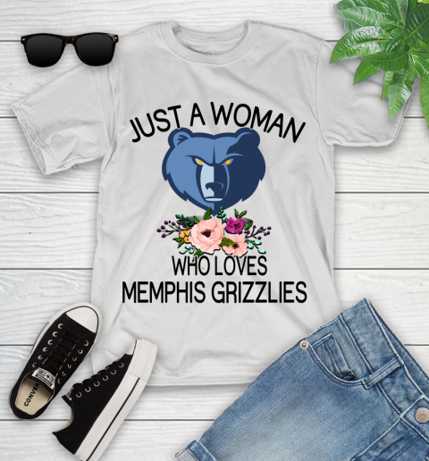 NBA Just A Woman Who Loves Memphis Grizzlies Basketball Sports Youth T-Shirt
