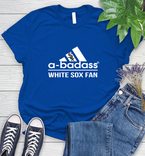 MLB A Badass Chicago White Sox Fan Adidas Baseball Sports Women's T-Shirt 12