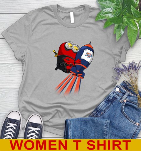 NBA Basketball Oklahoma City Thunder Deadpool Minion Marvel Shirt Women's T-Shirt 5