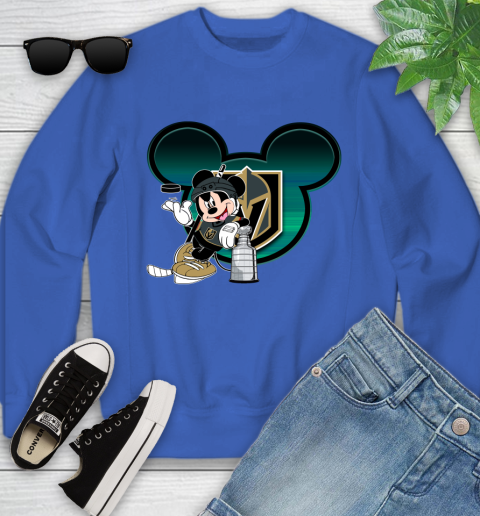 NHL Vegas Golden Knights Stanley Cup Mickey Mouse Disney Hockey T Shirt Youth Sweatshirt 8