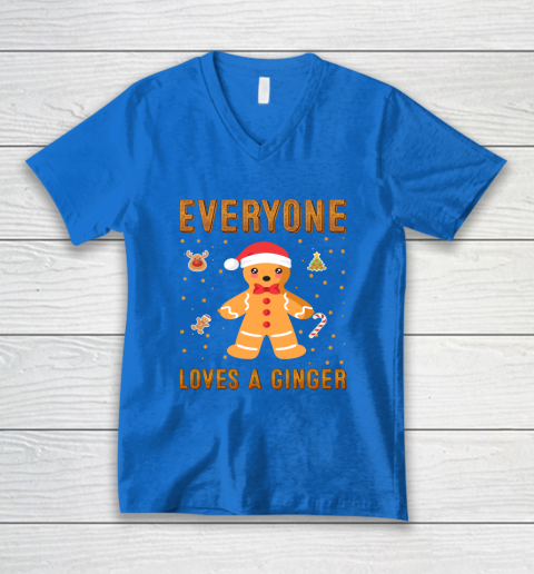 Everyone Loves A Ginger Funny Christmas V-Neck T-Shirt 5