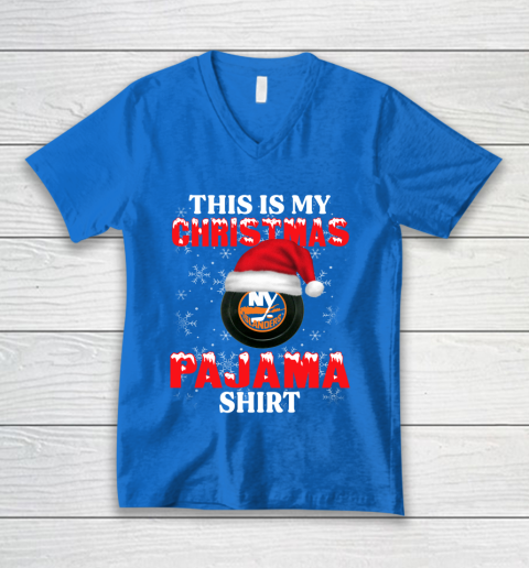 New York Islanders This Is My Christmas Pajama Shirt NHL V-Neck T-Shirt 6 New York Islanders This Is My Christmas Pajama Shirt NHL V-Neck T-Shirt - Image 6