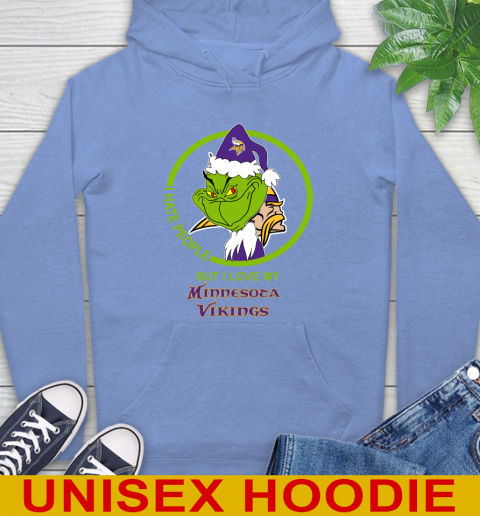 Minnesota Vikings NFL Christmas Grinch I Hate People But I Love My Favorite Football Team Hoodie 11