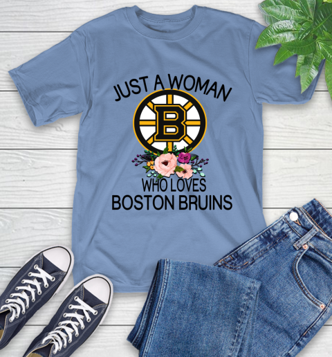 NHL Just A Woman Who Loves Boston Bruins Hockey Sports T-Shirt 11