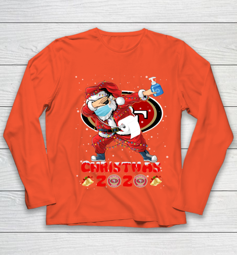 San Francisco 49ers Funny Santa Claus Dabbing Christmas 2020 NFL Youth Long Sleeve 3