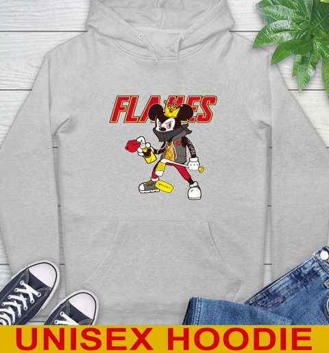 Calgary Flames NHL Hockey Mickey Peace Sign Sports Hoodie 6