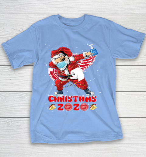 Detroit Red Wings Funny Santa Claus Dabbing Christmas 2020 NHL Youth T-Shirt 8