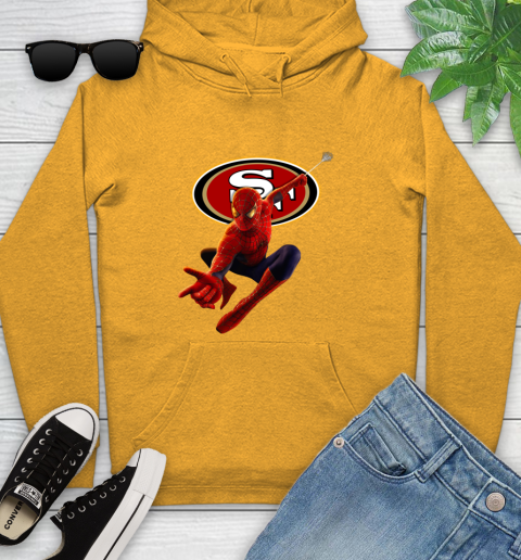 NFL Spider Man Avengers Endgame Football San Francisco 49ers Youth Hoodie 3