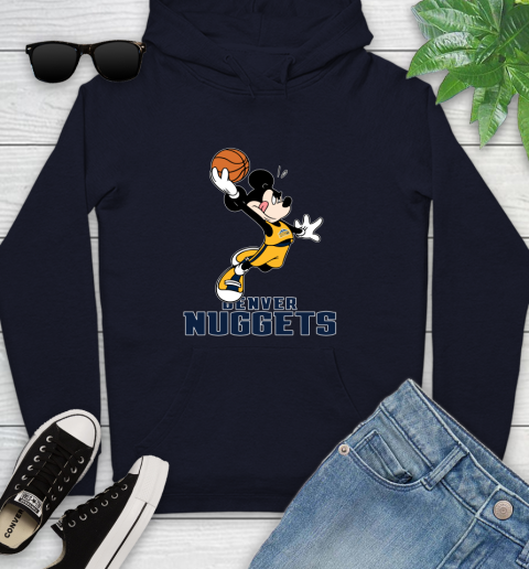 NBA Basketball Denver Nuggets Cheerful Mickey Mouse Shirt Youth Hoodie 4
