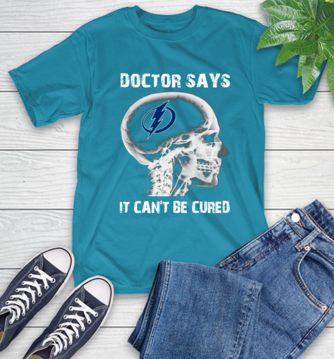 NHL Tampa Bay Lightning Hockey Skull It Can't Be Cured Shirt T-Shirt 10