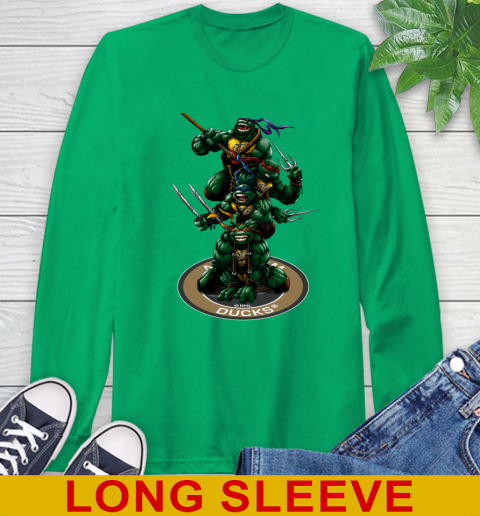 NHL Hockey Anaheim Ducks Teenage Mutant Ninja Turtles Shirt Long Sleeve T-Shirt 7