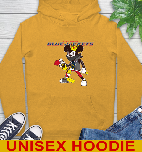Columbus Blue Jackets NHL Hockey Mickey Peace Sign Sports Hoodie 3