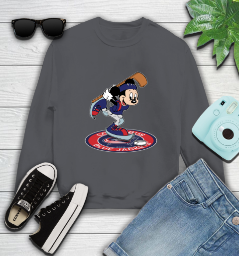 NHL Hockey Columbus Blue Jackets Cheerful Mickey Disney Shirt Sweatshirt 6