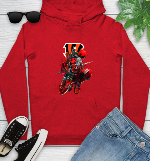 NFL Deadpool Marvel Comics Sports Football Cincinnati Bengals Youth Hoodie 11
