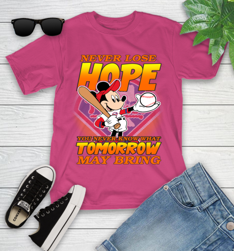 Philadelphia Phillies MLB Baseball Mickey Disney Never Lose Hope Youth T-Shirt 11