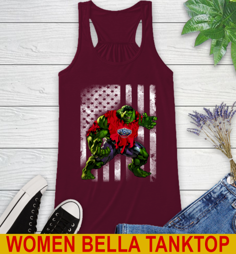 New Orleans Pelicans Hulk Marvel Avengers NBA Basketball American Flag Racerback Tank 2