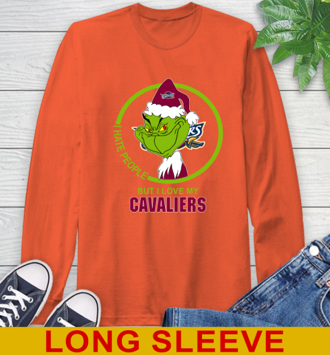Cleveland Cavaliers NBA Christmas Grinch I Hate People But I Love My Favorite Basketball Team Long Sleeve T-Shirt 5