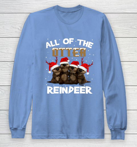 All Of Otter Reindeer Christmas Pajamas Tshirt Xmas Long Sleeve T-Shirt 8