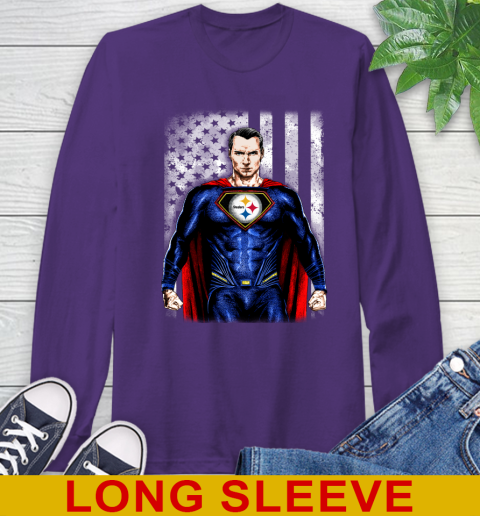 NFL Football Pittsburgh Steelers Superman DC Shirt Long Sleeve T-Shirt 5