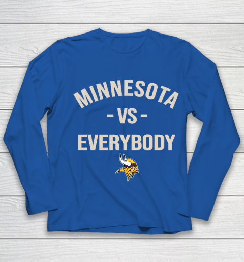 Minnesota Vikings Vs Everybody Youth Long Sleeve 7