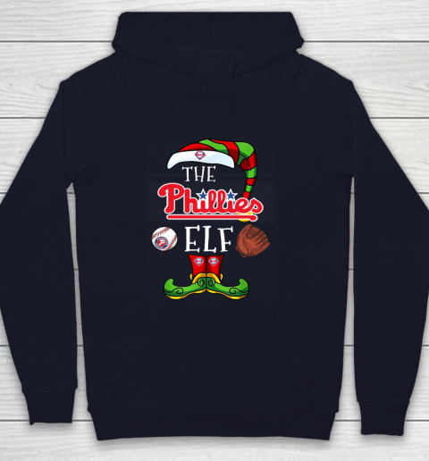 Philadelphia Phillies Christmas ELF Funny MLB Youth Hoodie 2