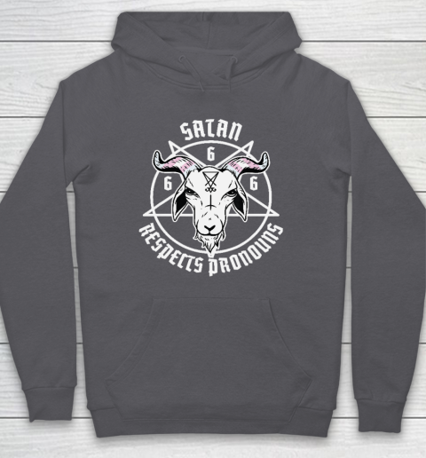 Satan Respects Pronouns Transgender Pentagram Trans Flag Hoodie 4