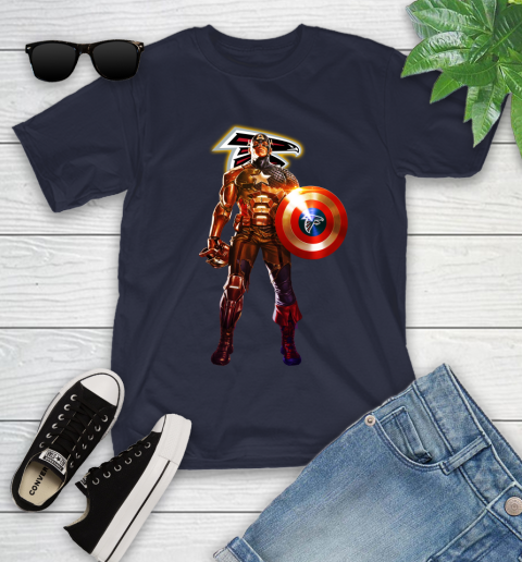 NFL Captain America Marvel Avengers Endgame Football Sports Atlanta Falcons Youth T-Shirt 3