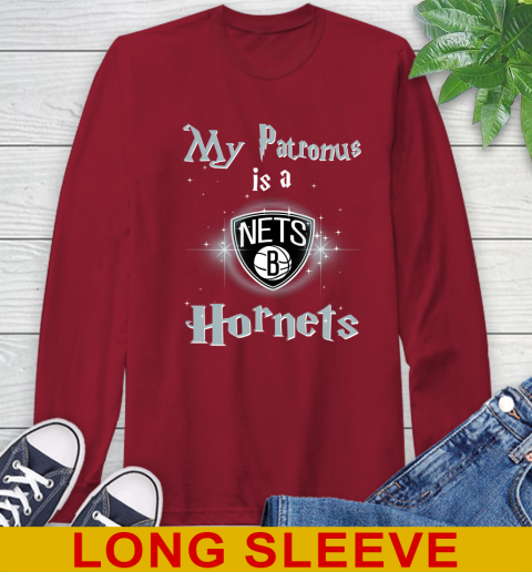 NBA Basketball Harry Potter My Patronus Is A Brooklyn Nets Long Sleeve T-Shirt 9