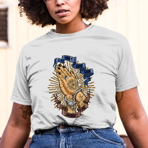 Air Jordan 1 Bio Hack Matching Sneaker Tshirt Only God Can Judge Me Brown and Blue Jordan Tshirt