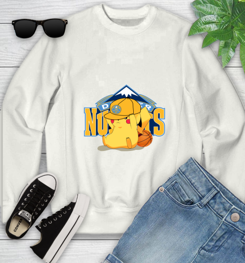 NBA Pikachu Basketball Sports Denver Nuggets Youth Sweatshirt