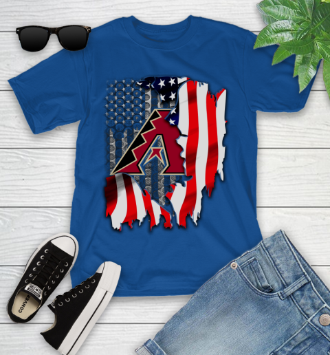 Arizona Diamondbacks MLB Baseball American Flag Youth T-Shirt 12