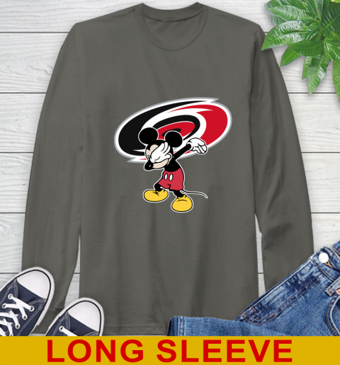 Carolina Hurricanes NHL Hockey Dabbing Mickey Disney Sports Long Sleeve T-Shirt 8