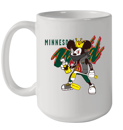 Minnesota Wild NHL Hockey Mickey Peace Sign Sports Ceramic Mug 15oz