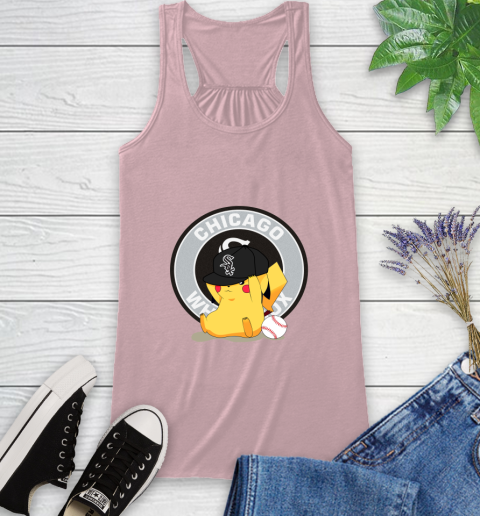 MLB Pikachu Baseball Sports Chicago White Sox Racerback Tank 11