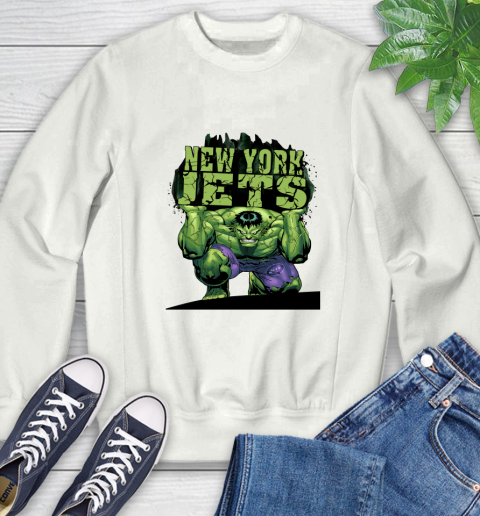 New York Jets NFL Football Incredible Hulk Marvel Avengers Sports Sweatshirt