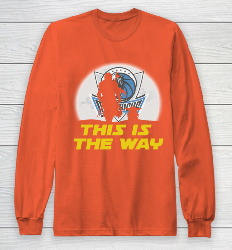 Dallas Mavericks NBA Basketball Star Wars Yoda And Mandalorian This Is The Way Long Sleeve T-Shirt 3