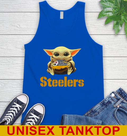 NFL Football Pittsburgh Steelers Baby Yoda Star Wars Shirt Tank Top - Image 6