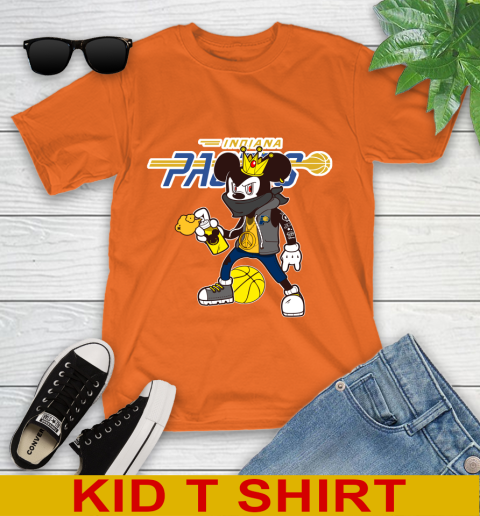 Indiana Pacers NBA Basketball Mickey Peace Sign Sports Youth T-Shirt 7