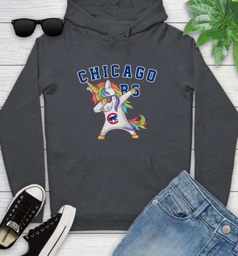 Chicago Cubs MLB Baseball Funny Unicorn Dabbing Sports Youth Hoodie 8